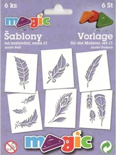 Papírové šablony 6ks Peří