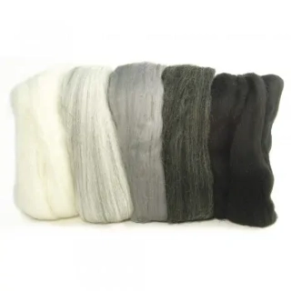 Merino- superjemná vlna 5x10g šedo-černá