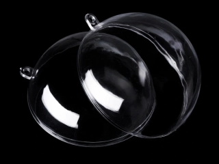 Koule plastová půlená 85mm transparent