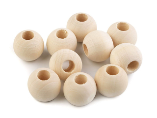 Dřevěné korálky o2cm 20ks