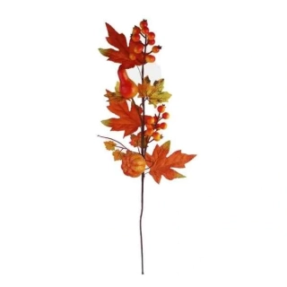 Dekorační větev s dýní 65cm