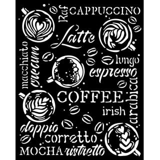 Plastová šablona 20x25cm Coffee Káva