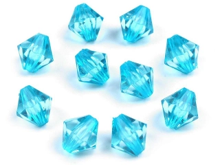 Korálky plast sluníčko 8x8mm modrá 50ks