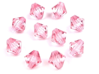 Korálky plast sluníčko 8x8mm růžová 50ks