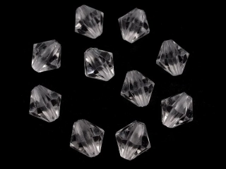 Korálky plast sluníčko 8x8mm transp 50ks