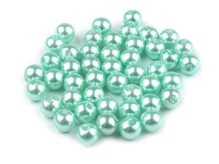 Plastové korálky perly Ø6mm mint 40ks