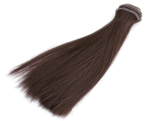 Paruka vlasy pro panenky 20cm hnědá
