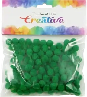 Bambulky pom poms mini 120ks zelená