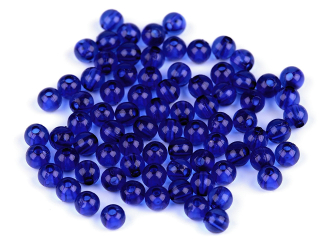 Plastové korálky o6mm 20g modrá