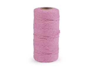 Bavlněná příze macrame o1,5mm rozčesávací sv.růžová