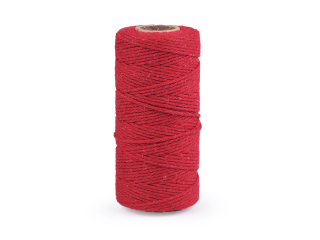 Bavlněná příze macrame o1,5mm rozčesávací červená