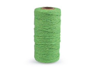 Bavlněná příze macrame o1,5mm rozčesávací sv.zelená