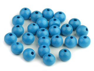 Dřevěné korálky o10mm 20g modrá