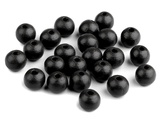 Dřevěné korálky o10mm 20g černá