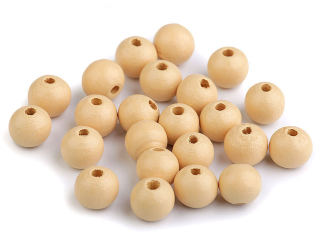 Dřevěné korálky o10mm 20g béžová