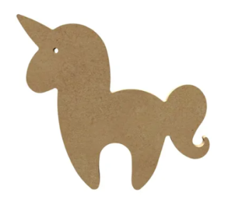 Dřevěný výřez z MDF 15x14cm jednorožec 1ks