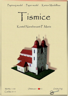 Vystřihovánka Tismice Kostel Nanebevzetí P.Marie
