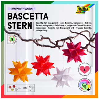 Origami hvězda Bascetta 128 listů  7,5 x 7,5 cm  4 barvy