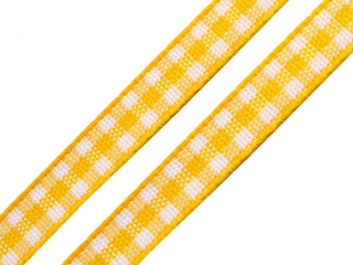 Stuha károvaná š6mm 1m žlutá