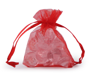 Dárkový sáček/pytlík organza 7x8,5cm červený