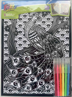 Sametové omalovánky 38x28cm Páv