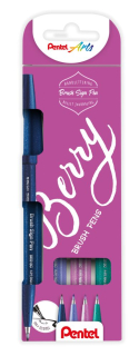 Popisovače štětečkové Pentel brush pen Berry 4ks