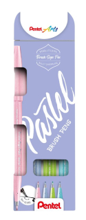 Popisovače štětcové Pentel brush pen Pastel 4ks