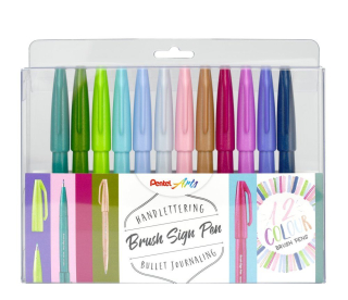 Popisovače štětcové Pentel brush pen 12ks