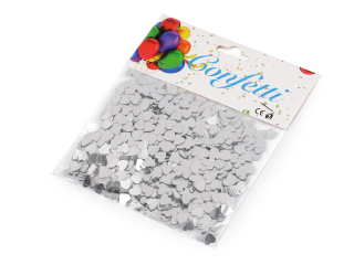 Konfety srdce 6x6mm stříbrná