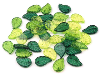 Listy mix 9x14mm 40g zelená