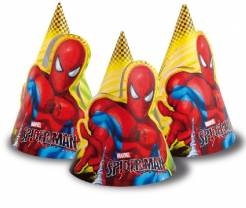 Narozeninové čepičky Spiderman, 6 ks