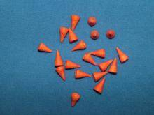 Vatové  nosy oranžové 7x13mm 1ks