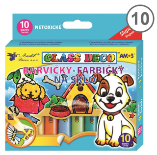 Barvičky na sklo slupovací 10barev 10,5ml
