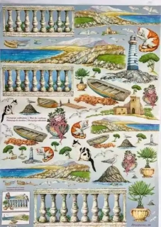 Decoupage papír 50x70cm pláž moře