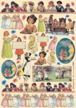 Decoupage papír 50x70cm děti vintage