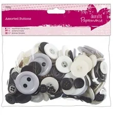 Knoflíky černá/šedivá/bílá mix 250g FOTO pouze ilustrační