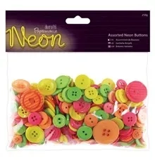 Knoflíky NEON mix 250g FOTO pouze ilustrační