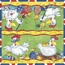 Ubrousek 33x33cm velikonoce slepice