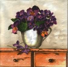 Ubrousek 33x33cm macešky fialky
