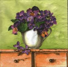 Ubrousek 33x33cm macešky fialky