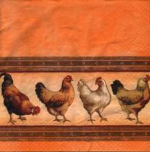 Ubrousek 33x33cm slepice 