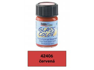 ..poslední 1ks Barva na sklo HOBBY LINE červená 20ml