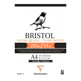 Skicák Bristol bílý (205g/m2 20ks) A4