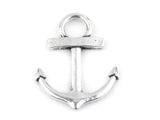 Přívěšek kov KOTVA 23x29mm platina 1ks