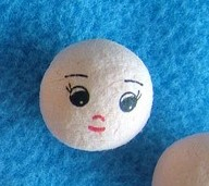 Vatová kulička hlavička o18mm obličej 1ks
